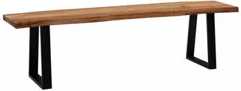 Wohnling Esszimmerbank Akazie Massivholz Baumkante 140cm (WL7.290)