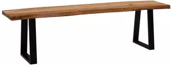 Wohnling Esszimmerbank Akazie Massivholz Baumkante 180cm (WL7.292)