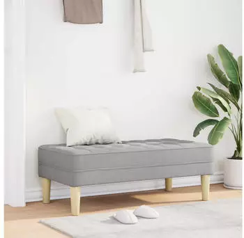 vidaXL Sitzbank mit Kissen Wolkengrau 113x57x39cm Stoff