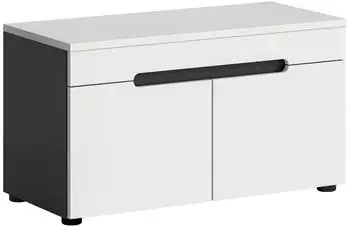 xonox.home Sitzbank Canu 80x45x37cm Basaltgrau/Wei&szlig; (X4CA2631)