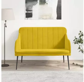 vidaXL Sitzbank Gelb Samt 110x76x80cm (351470)