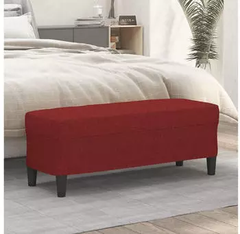 vidaXL Sitzbank Stoff Weinrot 100x35x41cm