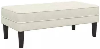 vidaXL Sitzbank mit Kissen Samt Creme 113x57x39cm