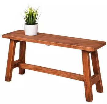 Spetebo Sitzbank Mahagoni Massivholz, 90x25cm, bis 120kg