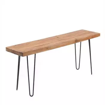 Xtradefactory Sitzbank "Bohle" Swietenia Mahagoni Massivholz mit Metallgestell, 120x50cm