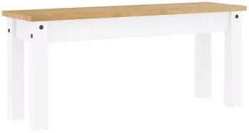 vidaXL Panama Essbank Wei&szlig; 105x30x45cm Massivholz Kiefer
