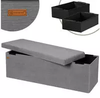 Casaria&reg; Sitzbank Mit Stauraum Cord Faltbar Sitzbank 300kg Belastbar 76x38cm Truhe