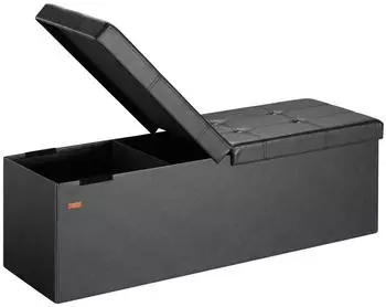 Casaria Aufbewahrungsbank 2-in-1 Faltbar 131L 115x38x38cm Schwarz (PD-106961)