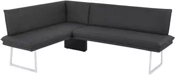 K+W Komfort & Wohnen Eckbank 86x60 cm Leder Longlife BRONCO langer Schenkel rechts schwarz (nero) (55283255-0)