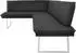 K+W Komfort & Wohnen Eckbank 86x60 cm Leder Longlife BRONCO langer Schenkel rechts schwarz (nero) (55283255-0)