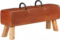 vidaXL Bank Turnbock-Design Braun 110 cm Echtleder