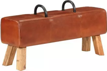 vidaXL Bank Turnbock-Design Braun 110 cm Echtleder (356379)