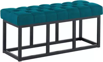 CLP Sitzbank Amun Stoff mit schwarzem Metallgestell blau 100 cm
