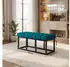 CLP Sitzbank Amun Stoff mit schwarzem Metallgestell blau 100 cm