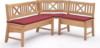 58 auf'm Kessel Eckbank Deborah 224x135x87 cm massiv Buche lackiert/Weinrot (12147-224135) rot