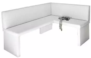 Fun Möbel Eckbank/Küchenbank 168x128 cm -ROBIN L -Kunstleder Weiss