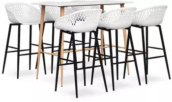 vidaXL 7 -tlg. Bar-Set wei&szlig; (3057446)