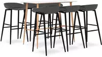 vidaXL 7-tlg. Bar-Set Wei&szlig; und Grau