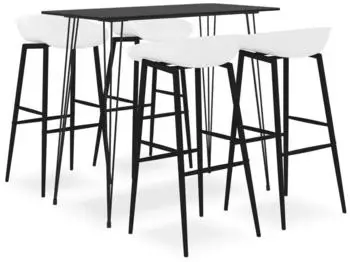 vidaXL 5-tlg. Bar-Set Schwarz/Wei&szlig; (3057382)