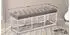 CLP Sitzbank Amun 120 cm Edelstahl Gestell - Stoff taupe - 1519897124