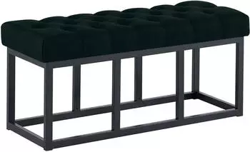 CLP Sitzbank Amun 100 cm Schwarz Gestell - Stoff schwarz - 307221