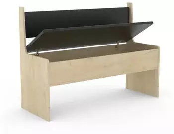 Mid.you SitzBank Honig Eiche 110x80x42 cm Truhe im Sitz mit R&uuml;ckenlehne