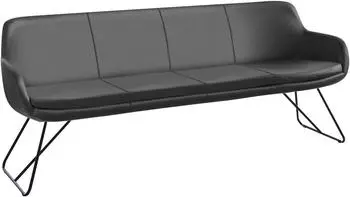 Musterring Sitzbank Tavia Dunkelgrau Echtleder Rindleder 4-Sitzer 220x87x65 cm