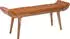 Mid.you HockerBank Braun Echtleder Ziegenleder Mangoholz massiv 2-Sitzer 125x50x38 cm
