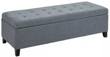 HomCom Polsterbank mit Stauraum 49x41.5x125 cm grau