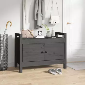 vidaXL Flurbank Grau 80x40x60 cm Massivholz Kiefer (821781)