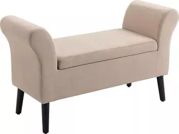 HomCom Polsterbank mit Stauraum 111,5 x 41 x 65 cm beige