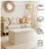 Relaxdays Sitzbank Stauraum Teddystoff faltbar gepolstert Flur Schlafzimmer HBT: 38x76x38 cm Sitztruhe weiß