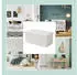 Relaxdays Sitzbank Stauraum Teddystoff faltbar gepolstert Flur Schlafzimmer HBT: 38x76x38 cm Sitztruhe weiß