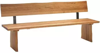 Massivline&More Sitzbank Oviedo Gestell massiv mit Baumkante 180 cm x 51 cm