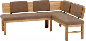 Massivline&More Eckbank Lorenzo Esszimmerbank K&uuml;chenbank Polstereckbank (2-St) nicht umstellbar aber seitenverkehrt lieferbar 155 cm x 85 cm
