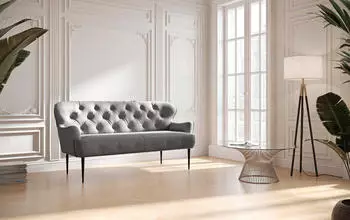 Places of Style CAVADORE 2,5-Sitzer K&uuml;chensofa Amba Trendige Sitzbank f&uuml;r K&uuml;che oder Esszimmer / 173 x 97 x 87 / Flachgewebe: Dunkelgrau