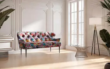 Places of Style 2,5-Sitzer Amber mit Knopfheftung n verschieden Stoffarten rose/rot