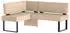Home Affaire Eckbank Oliver mit Metallgestell Küchenbank verschiedene Bezüge Cord Esszimmerbank OTTOs Choice beige (Castello 8622) 180 cm x 89 cm x 140 cm