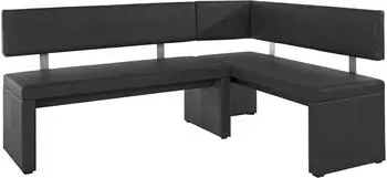 Home Affaire Eckbank Charissa in 3 Gr&ouml;&szlig;en verschiedene Qualit&auml;ten schwarz 210 cm x 90 cm x 140 cm