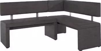 Home Affaire Eckbank Charissa in 3 Gr&ouml;&szlig;en verschiedene Qualit&auml;ten schwarz (Arizona 4420) 170 cm x 90 cm x 140 cm