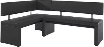 Home Affaire Eckbank Charissa in 3 Gr&ouml;&szlig;en verschiedene Qualit&auml;ten schwarz 190 cm x 90 cm x 140 cm
