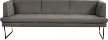 K+W Komfort & Wohnen Polsterbank Cube Hammerkissenoptik 2 Breiten Metallkufe schwarz granit 83 229 cm x 82 cm x 67 cm