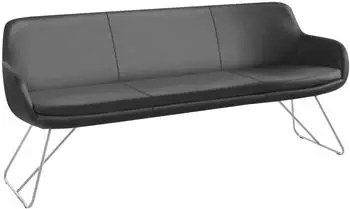 Musterring Essbank Tavia Schlittengestell in drei Ausf&uuml;hrungen Breite 180 200 oder 220 cm dunkelgrau Edelstahl dunkelgrau 180 cm x 87 cm x 66 cm