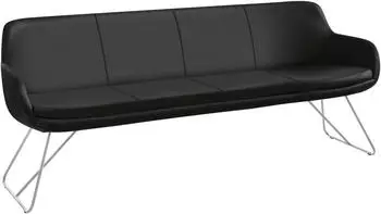 Musterring Essbank Tavia Schlittengestell in drei Ausf&uuml;hrungen Breite 180 200 oder 220 cm schwarz Edelstahl schwarz 200 cm x 87 cm x 66 cm
