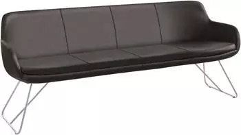Musterring Essbank Tavia Schlittengestell in drei Ausf&uuml;hrungen Breite 180 200 oder 220 cm dunkelbraun Edelstahl dunkelbraun 200 cm x 87 cm x 66 cm