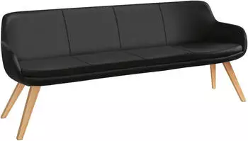 Musterring Essbank Tavia Stativgestell aus Eiche bianco massiv Breite 180 200 oder 220 cm schwarz schwarz 220 cm x 87 cm x 66 cm