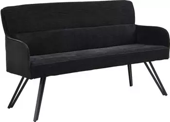 byLIVING Sitzbank Tino (1-St) mit Federkernpolsterung in 140 oder 160cm hochwertige Polsterbez&uuml;ge Schwarz Schwarz 140 cm x 94 cm x 67 cm
