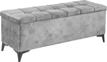 ED EXCITING DESIGN Modante Bettbank Grau Textil 2-Sitzer 139x58x50 cm Truhe im Sitz Wohnzimmer Hocker Sitzhocker