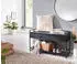 Finebuy Garderobenbank mit Stauraum 90x52x38cm, Mango Massivholz, Schwarz (FB34727)