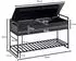 Finebuy Garderobenbank mit Stauraum 90x52x38cm, Mango Massivholz, Schwarz (FB34727)